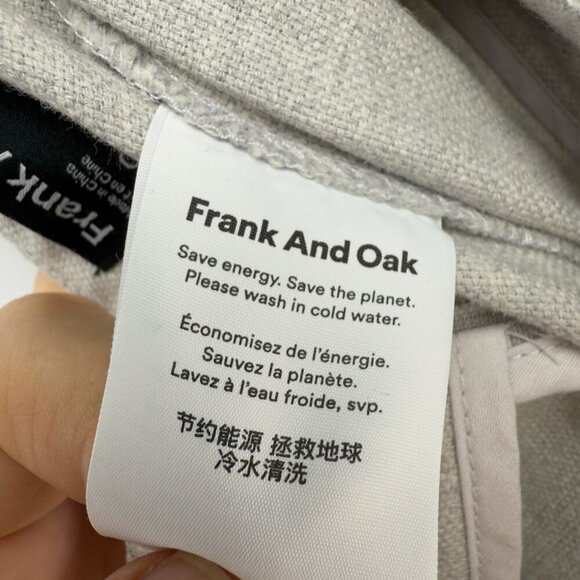 FRANK & OAK Cotton Linen Midi Office Minimalist Academia Pale Gray Skirt s XS - Picture 8 of 9